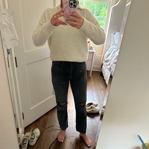 AGOLDE 90s pinch waist black jeans with rips